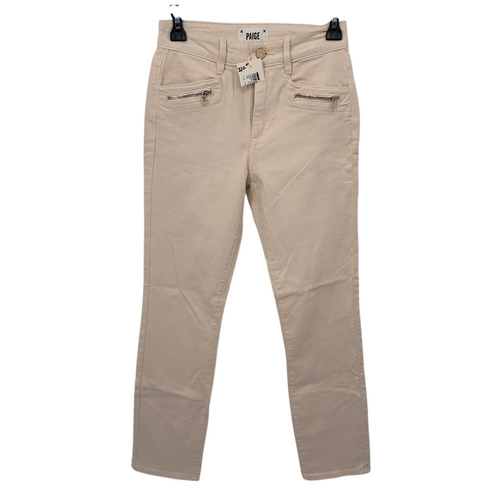 PAIGE NWT Cindy Mid Rise Slim Fit Jean in Ivory Sandy Ecru  // 00 - Picture 3 of 12